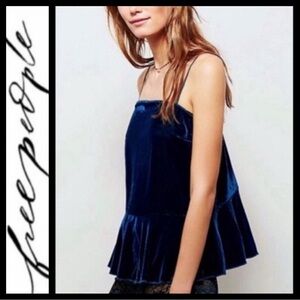Nwot Free People Velvet Peplum Swing Cami